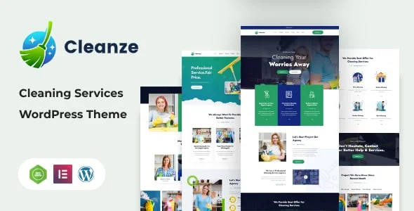 Cleanze - Cleaning Service WordPress Theme + RTL — homepage layout