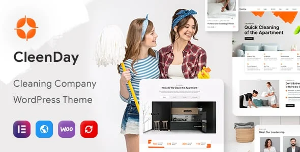CleenDay - Cleaning Company WordPress Theme — homepage layout