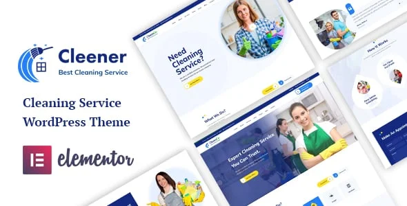 Cleener - Cleaning Services WordPress Theme — homepage layout