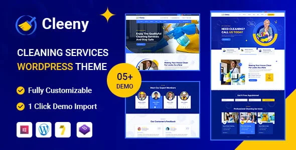 Cleeny – Cleaning Services & Window Cleaner WordPress Theme — homepage layout