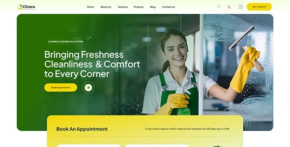 Clinara - Cleaning Services WordPress Theme — interior page design