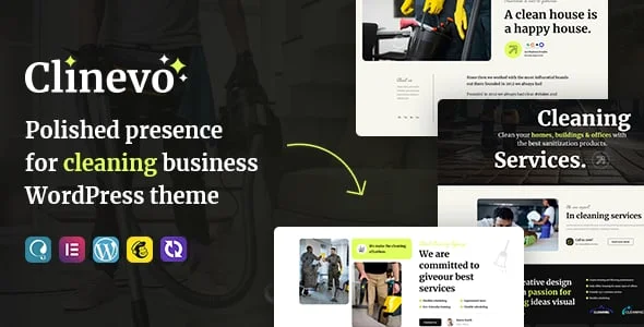 Clinevo - Cleaning & Handyman Services WordPress Theme — homepage layout