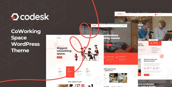 Codesk - Creative Office Space WordPress Theme — homepage layout