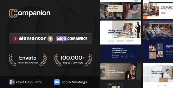 Companion - Corporate Business WordPress Theme — homepage layout