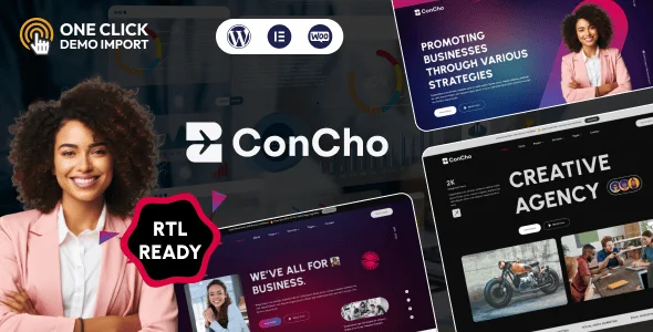 Concho - Business Agency WordPress Theme — homepage layout