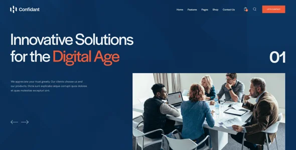 Confidant - Startup & Consulting Services WordPress Theme — design detail view
