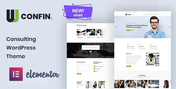 Confin - Consulting Business WordPress Theme — homepage layout