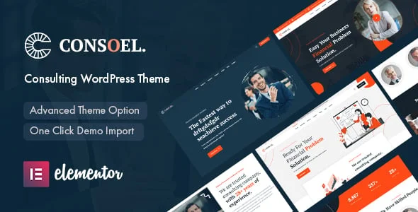 Consoel - Consulting Business WordPress Theme — homepage layout
