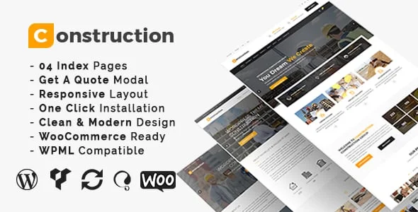 Construction - Building Business and Renovation WordPress Theme — homepage layout