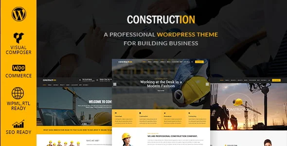 Construction - Building & Renovation WordPress Theme — homepage layout