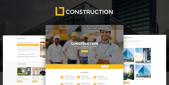 Construction - Business & Building Company WordPress Theme — homepage layout