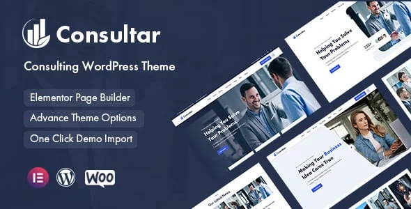 Consultar - Consulting Business WordPress Theme — homepage layout