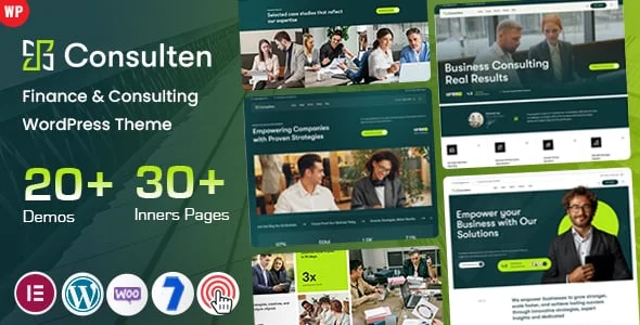 Consulten - Finance & Consulting WordPress Theme — homepage layout