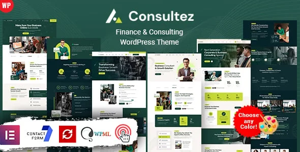 Consultez - Consulting Finance WordPress — homepage layout