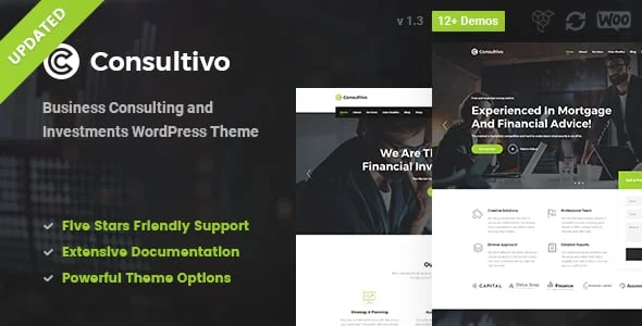 Consultivo - Business Consulting WordPress Theme — homepage layout