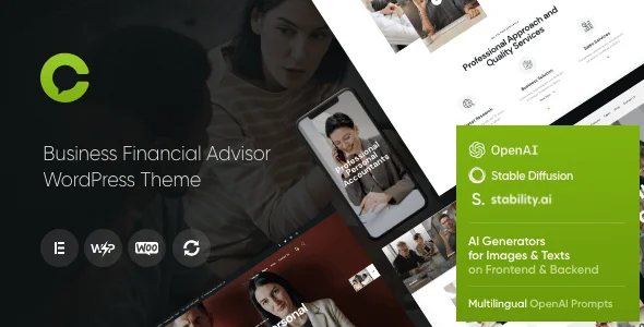 Consultor | Consulting, Accounting & Legal Counsel WordPress Theme — homepage layout