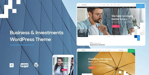 Consultum | Corporate Business & Investments WordPress Theme — homepage layout