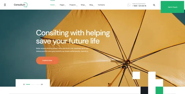 Consultum | Corporate Business & Investments WordPress Theme — interior page design