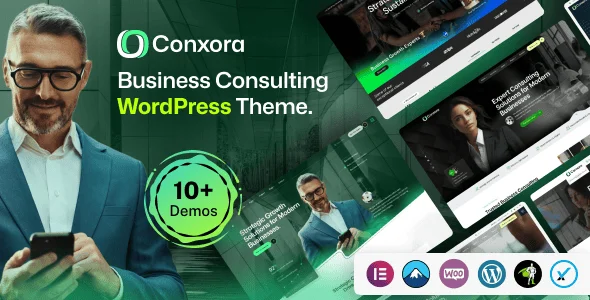 Conxora - Business Consulting WordPress Theme — homepage layout