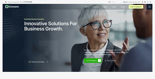 Conxora - Business Consulting WordPress Theme — interior page design