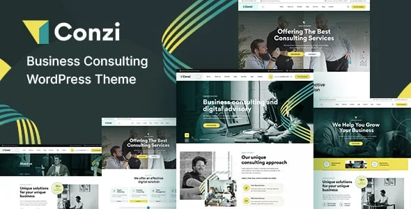 Conzi - Business Consulting WordPress Theme — homepage layout