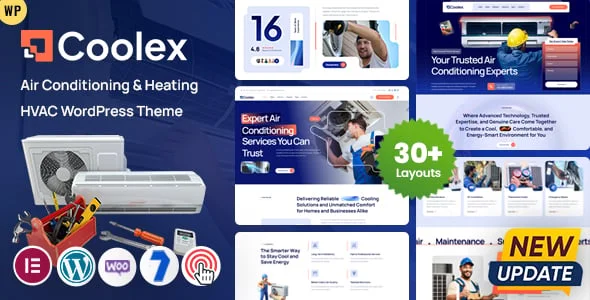 Coolex - Air Conditioning HVAC WordPress — homepage layout