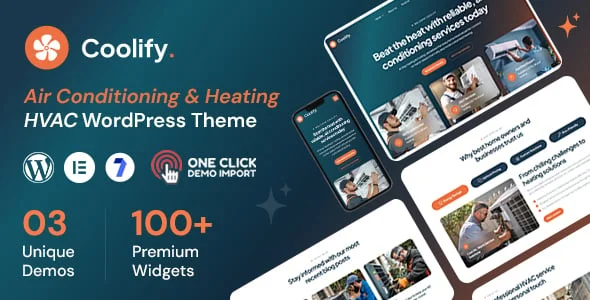 Coolify - HVAC WordPress Theme — homepage layout