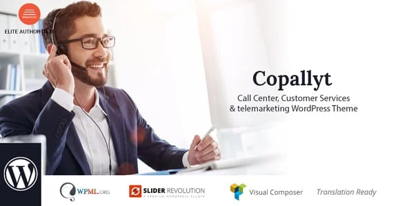 Copallyt : Call Center & Telemarketing WordPress Theme — homepage layout