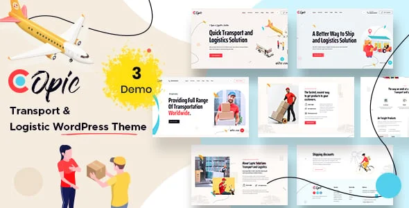 Copic – Transport & Logistics WordPress Theme — homepage layout