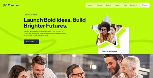 Coreriver - Startup & Digital Agency WordPress Theme — blog and article listing