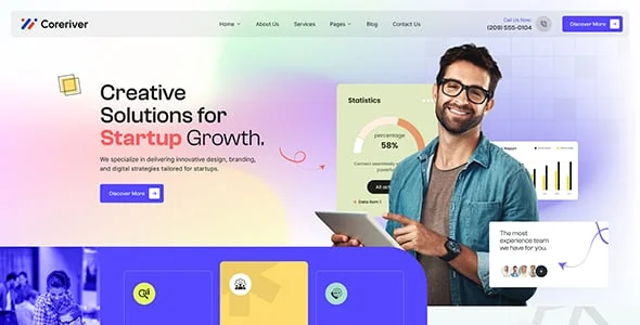 Coreriver - Startup & Digital Agency WordPress Theme — single post layout