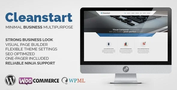 Corporate Business WordPress Theme - Cleanstart — homepage layout