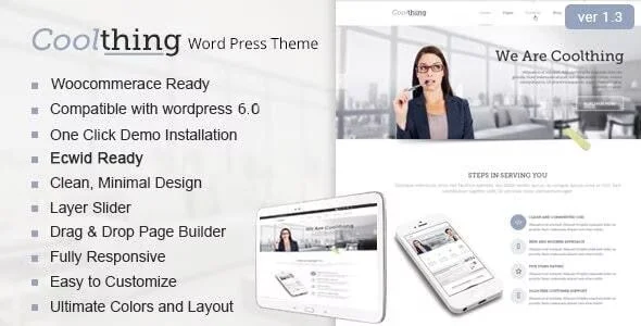 Corporate WordPress Theme — homepage layout