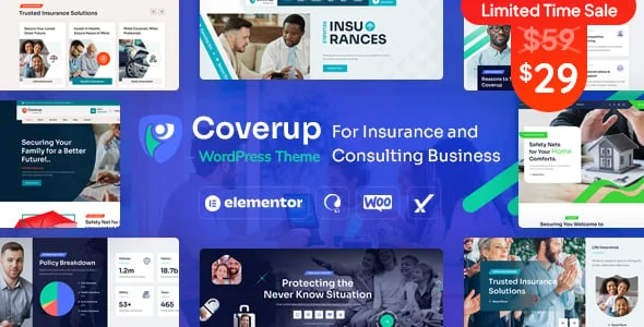 CoverUp - Insurance & Consulting Business WordPress Theme — homepage layout