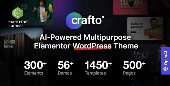 Crafto - AI-Powered Multipurpose WordPress Theme — homepage layout
