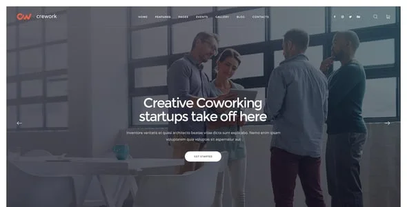 Crework | Coworking and Creative Space WordPress Theme — blog and article listing