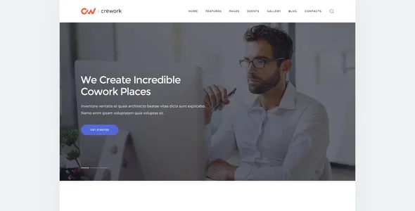 Crework | Coworking and Creative Space WordPress Theme — interior page design