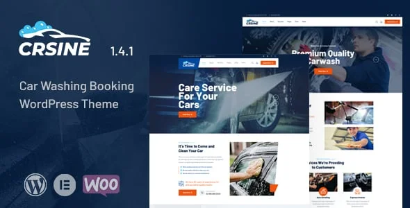 Crsine - Car Washing Booking WordPress Theme — homepage layout