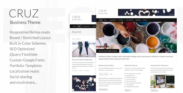 Cruz – Modern Business Wordpress Theme — homepage layout