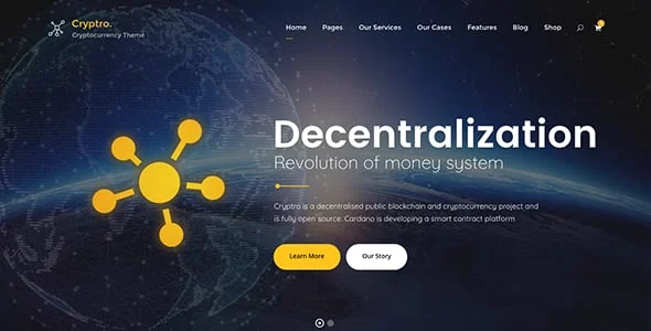 Cryptro - Crypto, NFT, Blockchain, Bitcoin WordPress — interior page design