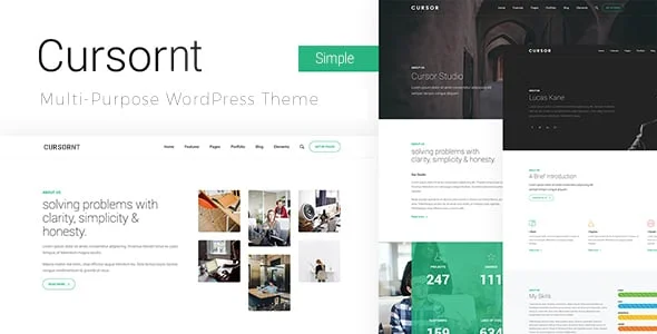 Cursor - Clean Corporate Business WordPress Theme — homepage layout