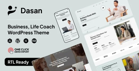 Dasan - Life Coach WordPress Theme — homepage layout