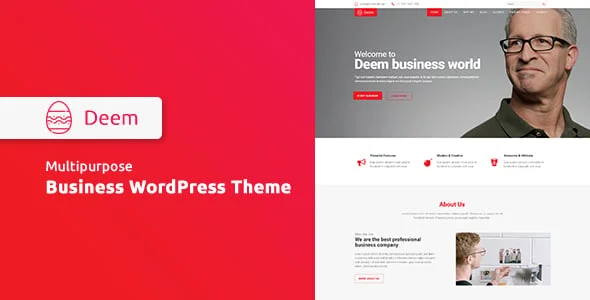 Deem - Multipurpose Business WordPress Theme — homepage layout