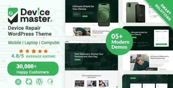 Devicemaster – Mobile, Laptop & Computer Repair WordPress Theme — homepage layout