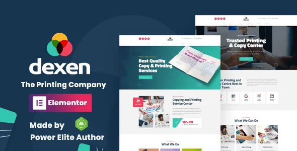 Dexen - Printing Company WordPress Theme — homepage layout