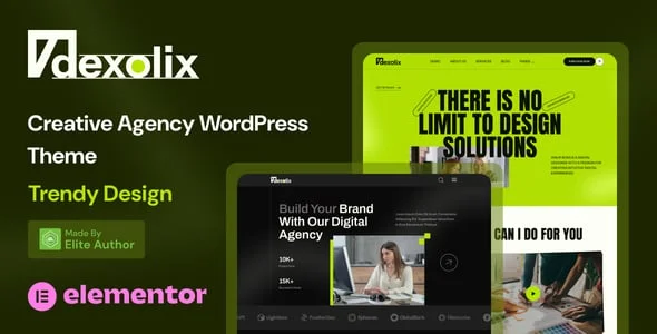 Dexolix – Digital Agency WordPress Theme — homepage layout