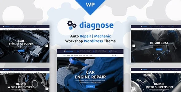 Diagnose - Auto Repair Services WordPress Theme — homepage layout