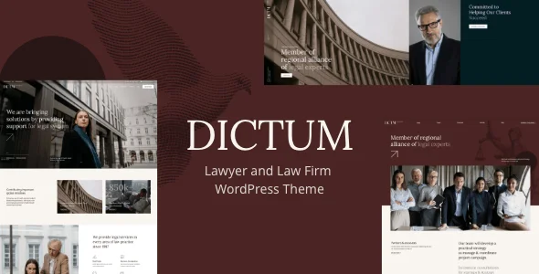 Dictum - Lawyer WordPress Theme — homepage layout