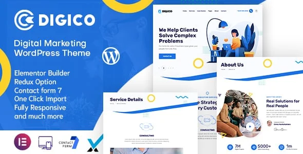 Digico - Multipurpose Consulting WordPress Theme — homepage layout