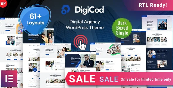 Digicod - Agency WordPress Theme — homepage layout